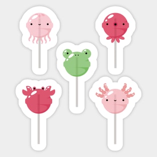 Aquatic animals lollipop set Sticker